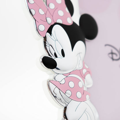 Disney Baby - Picture frame - for tables or bedside tables in the nursery - with colorful details - Minnie Mouse design - silver.