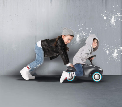BIG-Bobby-Car-Neo Anthracite - slide vehicle for indoors and outdoors, children's vehicle with whisper tires and two interchangeable rims, for children from 1 year.