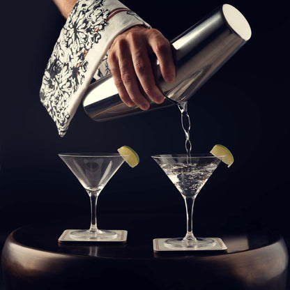 Rusty Barrel Bloomsbury Cocktail Set – Stainless Steel Cocktail Shaker Set with Jigger, Muddler, Bar Spoon & Accessories | Cocktail Mixing Set in Luxury Gift Box with Bag & Recipe Booklet