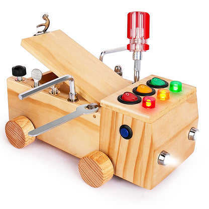 OAKJAR Montessori screwdriver board, Montessori toy for 2-6 year olds, Montessori busy board, wooden motor skills toy, educational toy for babies toddlers boys girls.