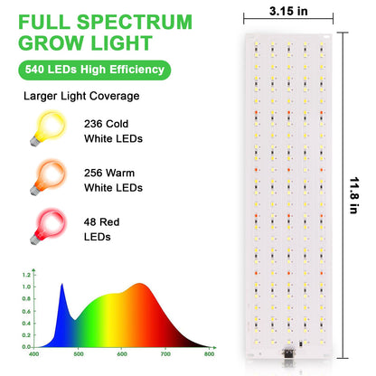 LED Plant Lamp 4PC, 540 LEDs Plant Light, 10 Brightness Levels Full Spectrum, 3 Light Modes Grow Light, Grow light with 3/9/12H Timer, for Indoor Plants, Succulents.