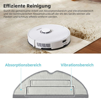 8 pieces of cloths for Roborock S8 Pro Ultra robot vacuum, Silver Ion Microfiber VibraRise 2.0 cloth accessory (blue-gray)