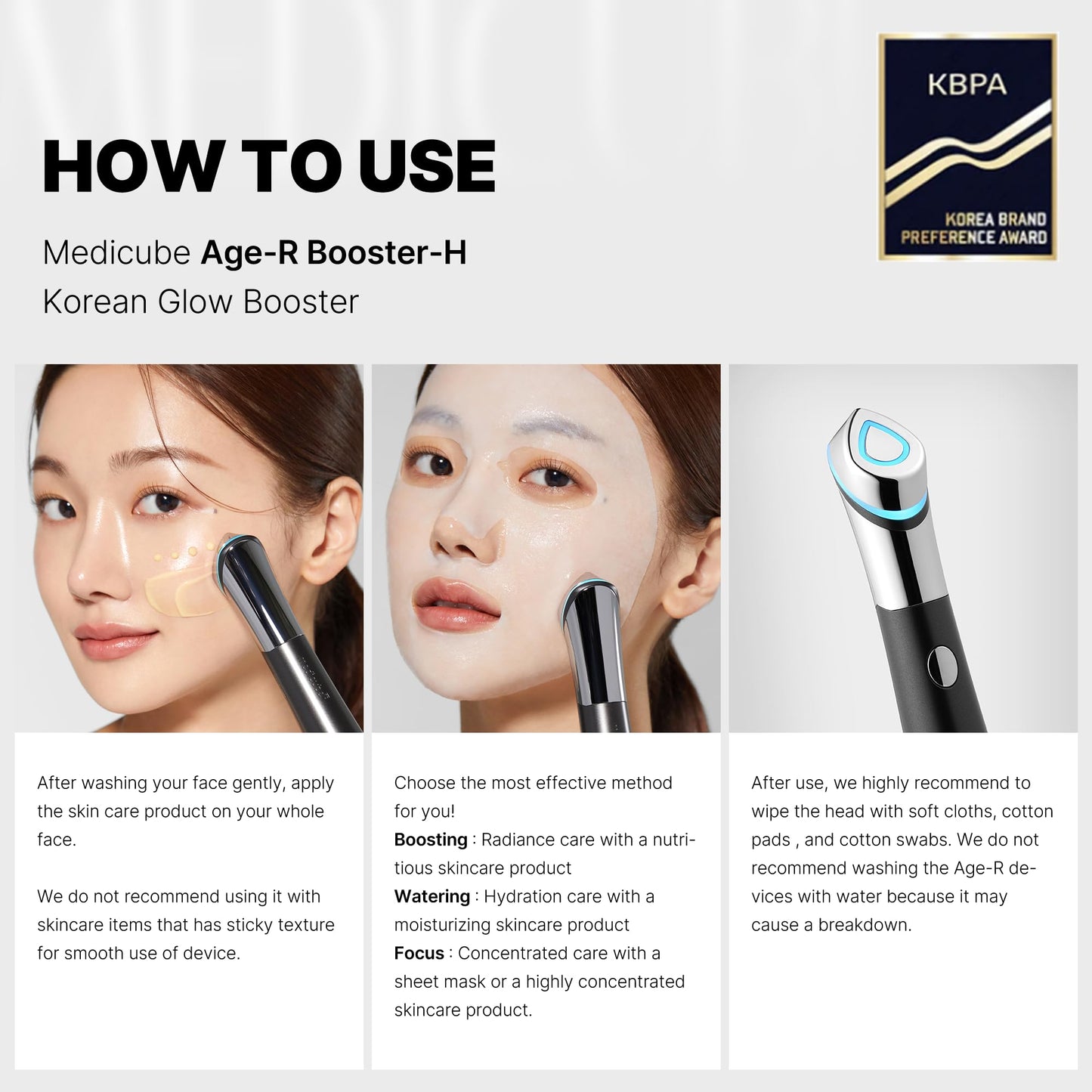 Medicube Booster H - Korean skincare tool - face glow booster to maximize and enhance skincare absorption - needle-free