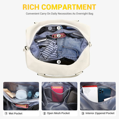 LOVEVOOK Travel Bag for Women, Sports Duffel Bag, Carry-On Bag, Weekender Bag, Swim Bag, Waterproof, Fitness Bag, Women's Hospital Bag for Travel, Gym, Plane