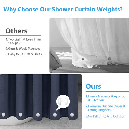 VANZAVANZU Shower Curtain Weights, Rustproof, Shower Curtain Magnets with Silicone Coating to Prevent Blowing Away in the Wind.