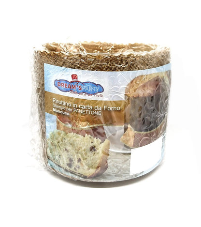 Panettone baking mold 500g tall - 10 pieces - Ragout disposable paper oven - Ideal for Panettone, Panettone gastronomy, with Christmas motif, Pan Brioche, Pan Dolce etc. [Dream's Party]