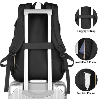 YAMTION Backpack for Women, School Backpack for Girls Teenagers, Female School Bag with 15.6 inch Laptop Compartment, USB Port for Work Office Study School City University