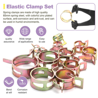260 pieces of hose spring clamp in 12 sizes fuel line hose clamps hose clip hose clamps closure fuel line clamp 6-25mm, with a hose clamp pliers.