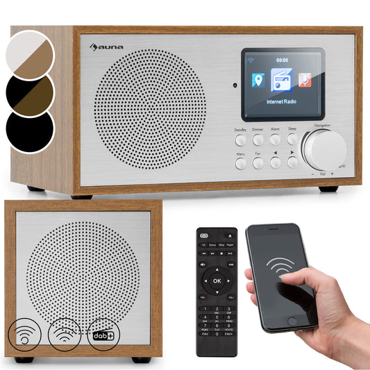 Auna radio, portable internet radio, DAB with Bluetooth, DAB/DAB+/FM with stereo speakers, kitchen radio with HCC display, small digital radio, DAB Plus radio with remote control.