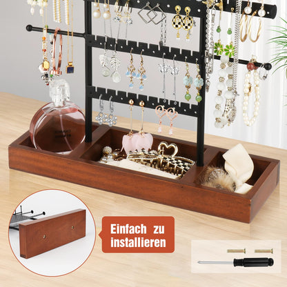 Kingling jewelry stand, jewelry holder, jewelry organizer, jewelry display stand for storing necklaces, earrings, rings - Black.