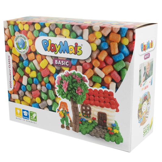 Playmais BASIC XL craft set for children aged 3 and up | Over 2000 pieces for crafting | Natural toy | Promotes creativity & motor skills | Gift for girls & boys | MADE IN GERMANY