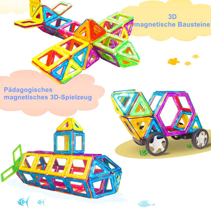 CONDIS Magnetic Building Blocks 120 Pieces, Magnetic Toy Magnets Children Magnet Building Blocks Magnet Toy Magnetic Games for Gift from 3 4 5 6 7 8 Years Boys Girls Building Blocks Kids Toys
