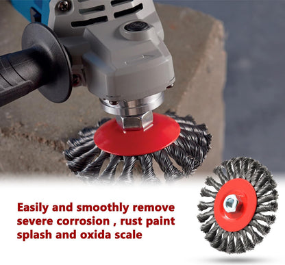 6 Piece Angle Grinder Wire Brush Set, M14 Steel Brush Attachment for Drill, 75/100 mm Wire Brush for Angle Grinder, Cup Brush for Drill, for garden weed and moss.