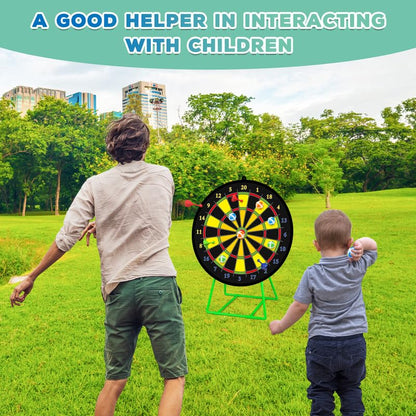 29" Double-sided Dart Board Set for Kids Game with 12 sticky balls, 6 darts, throwing game, indoor/outdoor sports fun party game, toy, birthday gifts for 3 4 5 6 7 8 9-12 year old boys girls