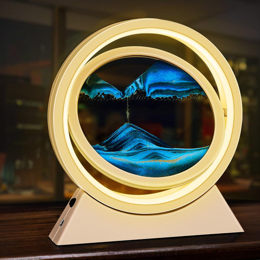 You like Sand Picture to Rotate, 3D Dynamic Sand Picture with LED Light, 10 inch Moving Sand Art, Flowing Sand Art for Kids, Moving Sand Art Picture Landscape for Desktop (Orange blue)