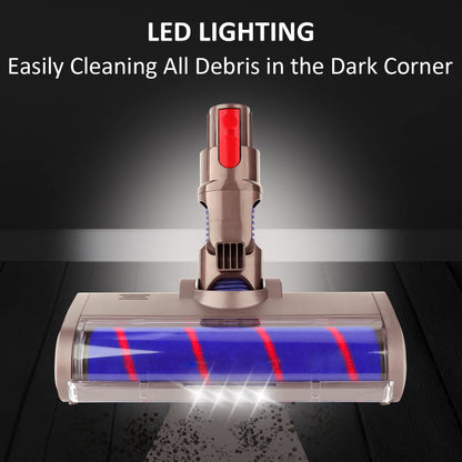 AINUO Soft Roller Cleaner is a head floor brush compatible with Dyson V7, V8, V10, V11, V15, SV10, and SV11 cordless vacuum cleaners.