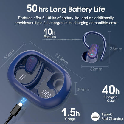 OYIB AI headphones translator, 6 translation modes with app, 50-hour Bluetooth 5.4 translator headphones with ENC Mic