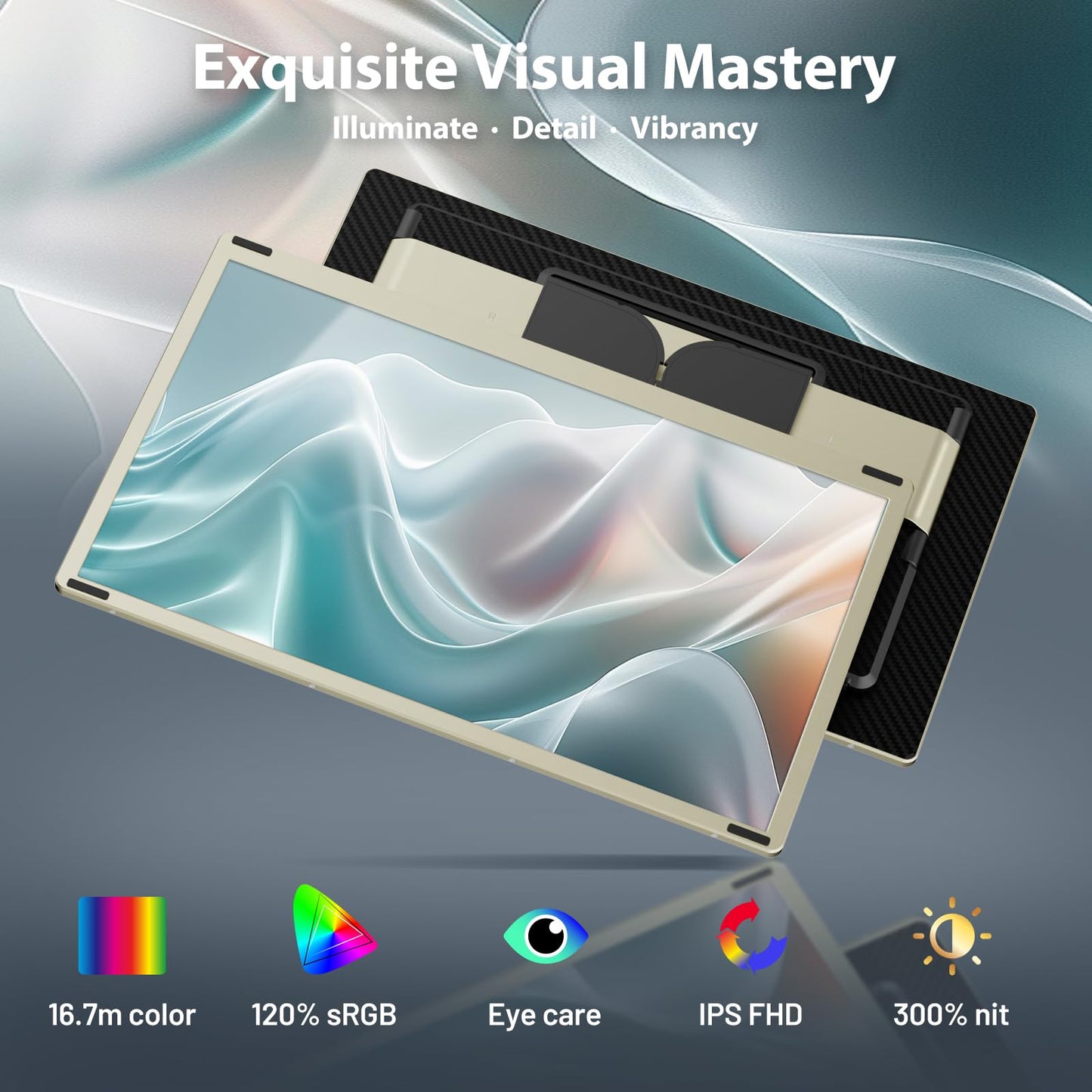 Teamgee Laptop Monitor Expansion for all laptops, 15.6'' FHD 120% sRGB Portable Monitor, Plug & Play Display for Mac, Windows, Chrome, Linux, Android, DeX, PC