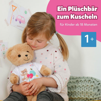 BABY born Singing Teddy - plush bear with sound function & white romper - movable arms & legs - suitable for children aged 18 months and older - sings 5 German songs from the series