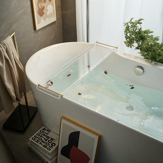 Bath tray 80cm acrylic bathtub caddy tub shelf tub bridge bathtub tray with gold handles - bathtub accessory