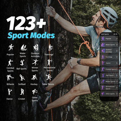 HOFIT smartwatch with phone function, birthday gift for men, men's fitness watch, IP68 waterproof sports watch, 123+ sports modes, fitness tracker smart watch for Android iOS.
