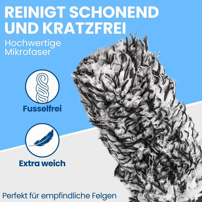 Ivality® Microfiber Wheel Brush Ultra-thin - Standard 36 cm - For a gentle cleaning - Ideal for high-quality wheels - Wheel cleaner Microfiber Wheel Brush Alloy Wheels Auto Wheel Brush