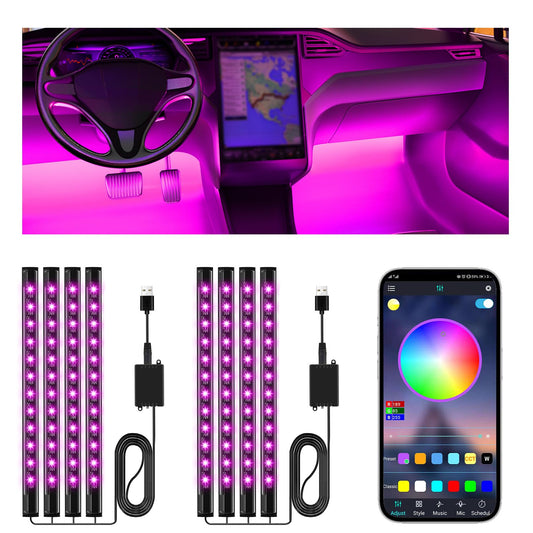 Winzwon Father's Day gift for dad, LED interior car lighting accessories LED strip interior lighting ambient lighting, car accessories gifts for men and women, car stuff gadgets for decoration
