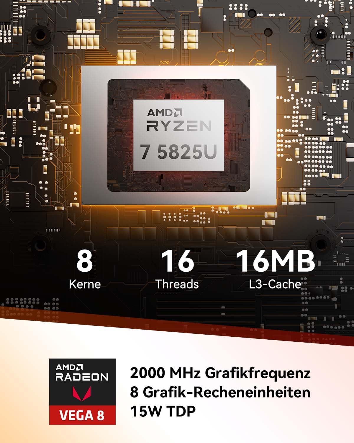 GEEKOM Mini PC A5 with AMD Ryzen 7 5825U (Stronger than 7430U) | 2.5G LAN | Intel NUC Mini PC Windows 11 Pro | 16GB DDR4 + 512GB SSD | WiFi 6 & USB-C Mini Computer for Gaming & Office [3-Year Warranty]