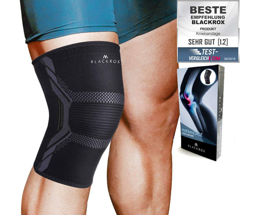 BLACKROX knee brace sports comparison winner compression knee brace, sports knee brace, sports football, jogging breathable, elastic, knee pads, knee brace volleyball women & men (Black, M)
