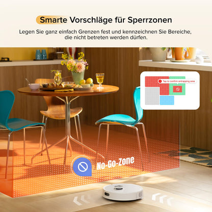 Roborock Q7 M5 robot vacuum with mopping function, 10,000Pa strong suction power, dual anti-tangle system, 150min runtime, LiDAR navigation, vacuum cleaner robot for carpet, pet hair, app control (white)