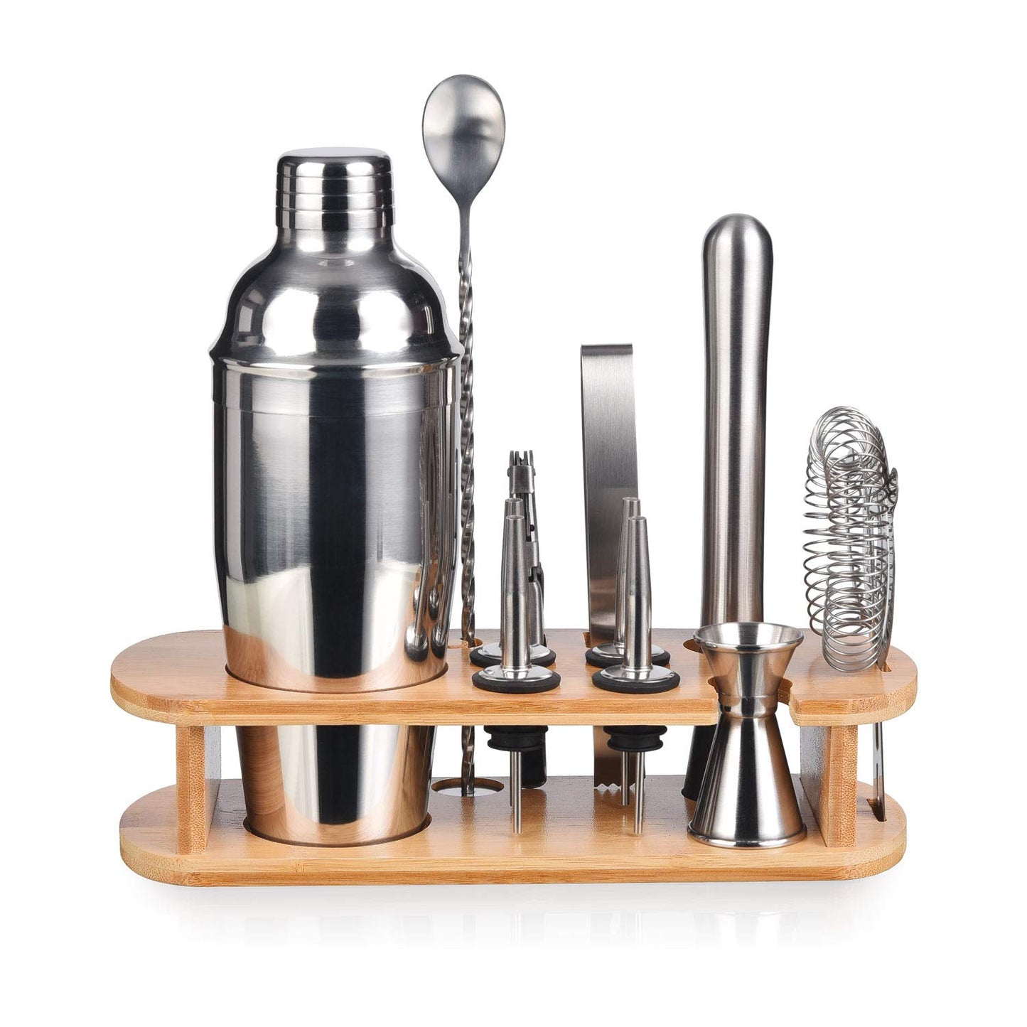 Cocktail Shaker Set, Esmula 750ML 12-Piece Stainless Steel Bartender Kit Professional Martini Mixing Bartending Kit Combination, Home Stylish Bar Tool Set with Cocktail Recipe Book (Silver)