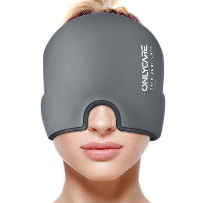 ONLYCARE Migraine Mask, Upgraded Cooling Mask Sleep Mask Cooling Cap 360° Gel Surround cooling pads for migraine, headaches, pressure