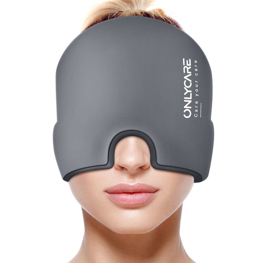 ONLYCARE Migraine Mask, Upgraded Cooling Mask Sleep Mask Cooling Cap 360° Gel Surround cooling pads for migraine, headaches, pressure