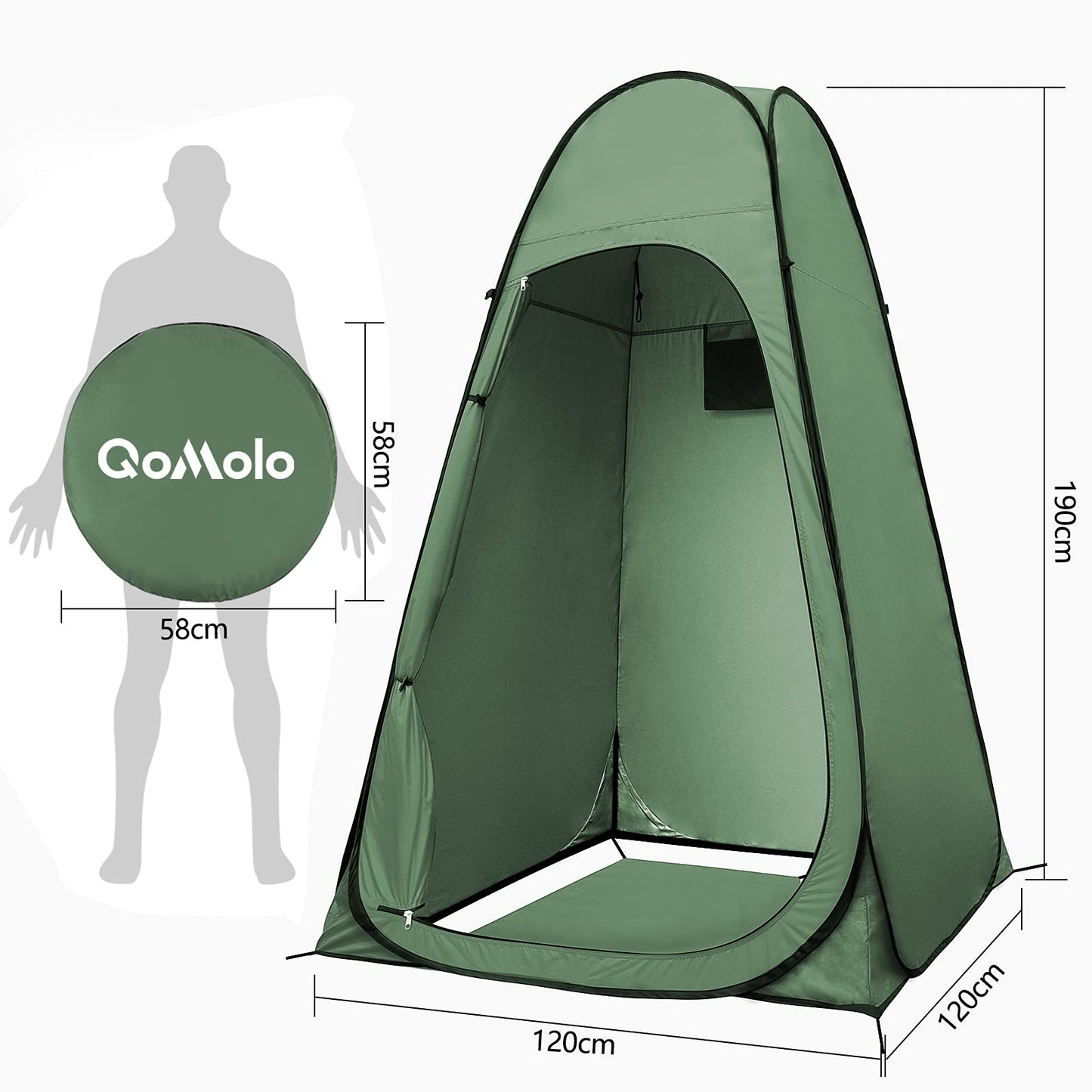 Pop-up changing tent, Sundome toilet tent with privacy zipper shower tent instant tent portable outdoor toilet camping privacy portable indoor toilet mobile outdoor shower tent.