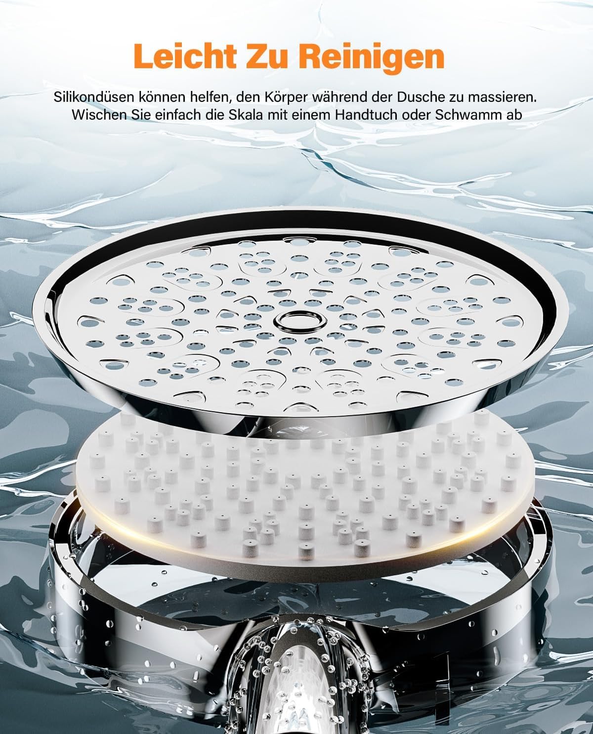 Filtered shower head with hose, Cobbe high pressure shower head with 6 spray modes, water-saving shower head with hose, handheld shower head with filter against hard water, chlorine.