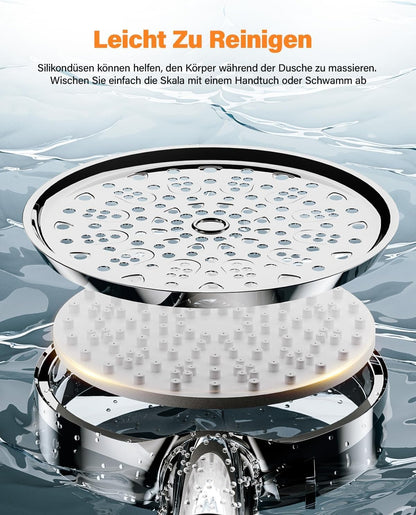Filtered shower head with hose, Cobbe high pressure shower head with 6 spray modes, water-saving shower head with hose, handheld shower head with filter against hard water, chlorine.