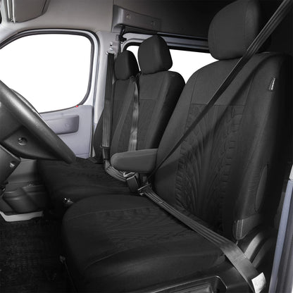TOYOUN Universal Seat Covers for Vans Trucks - Separate design seat bottom storage accessible, car seat covers 1+2 seat cover seat covers, Black