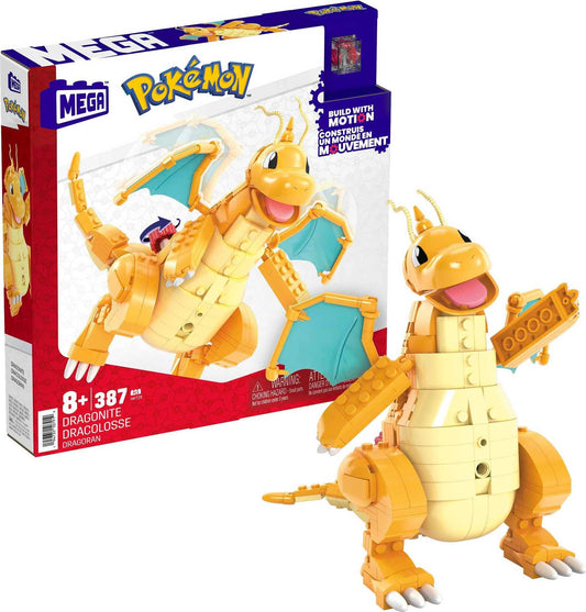 MEGA Pokémon Dragonite - 388-piece building set to construct and activate the wings with a crank, for kids ages 8 and up, HKT25