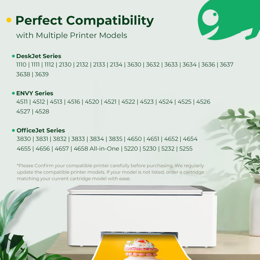 COLORETTO 302XL for HP printer cartridges 302 XL for Envy 4520 for OfficeJet 3830 3831 3833 4650 4656 Deskjet 3630 3632 3636 3639 2130 Envy 4522 4523 4525 4527 for HP 302 cartridges (1 Black 1 Color)