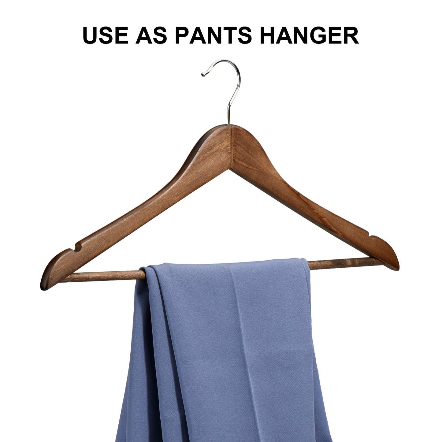 HOUSE DAY 20 Pack Walnut Wood Hangers Durable Rotating Coat Suit Wide 44.5cm Natural Wood