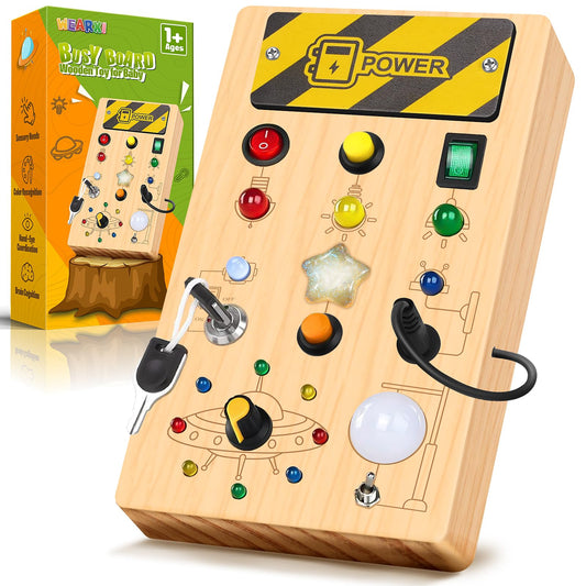 Montessori toy from 1 year Busy Board, Sensory toy gift for 1 year old boys and girls, Kids toy from 1 year old, Motor skills toy, Gifts for boys and girls, Advent calendar fillers for kids.