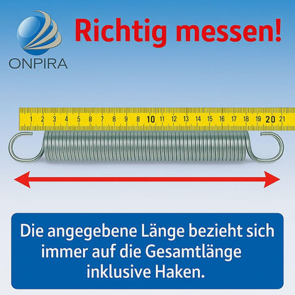 Onpira® 2x Universal Garage Door Spring in 21 sizes galvanized in original equipment manufacturer quality! Choose from garage door springs garage tension spring (600x50x7mm / tension: 181kg)