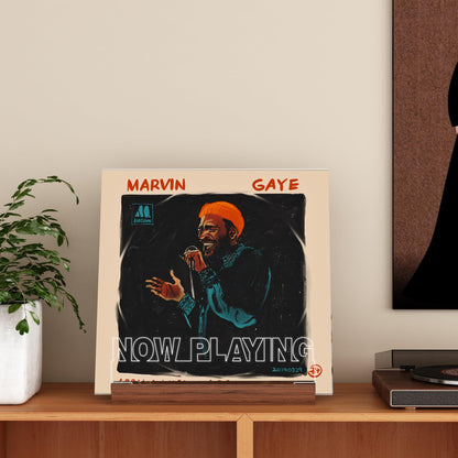 YuanDian Record Stand, Now Playing Vinyl Stand with warm lights, LED LP stand for vinyl record storage, gifts for vinyl lovers.