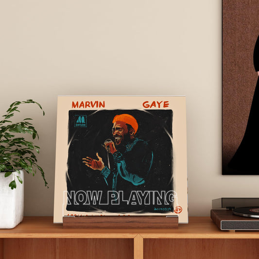 YuanDian Record Stand, Now Playing Vinyl Stand with warm lights, LED LP stand for vinyl record storage, gifts for vinyl lovers.