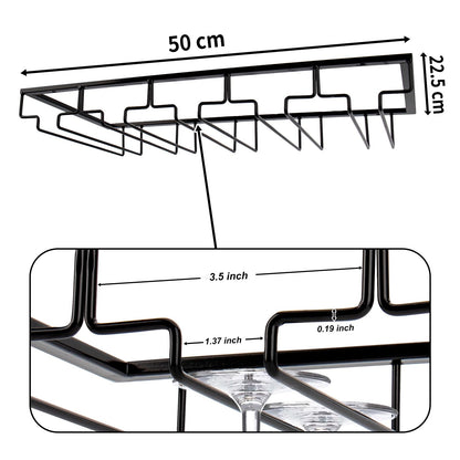 Julymoda Metal Wine Glass Holder Storage Hanging Rack for Home Bar Kitchen Restaurant, 5 rows for 15 glasses.