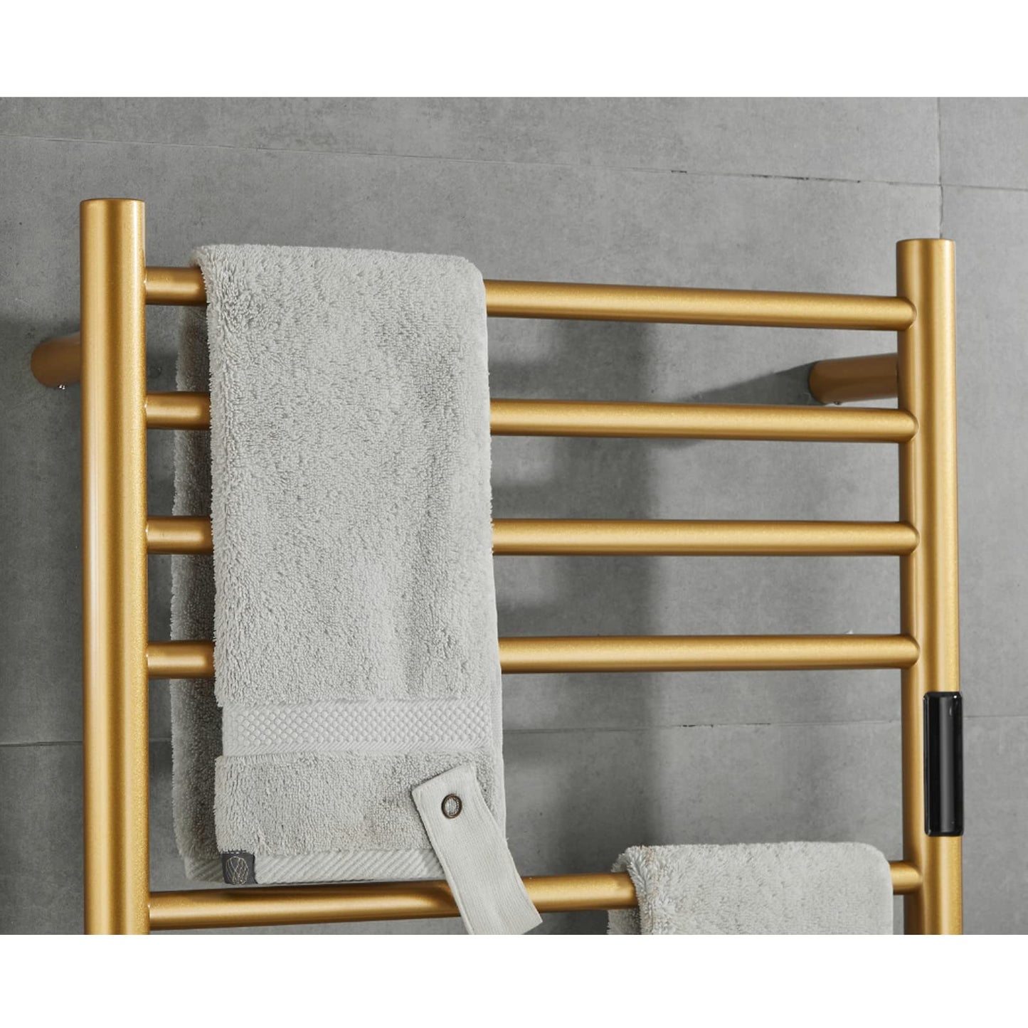 DUDYP Electric Towel Warmer Gold, Freestanding and Wall Mounted Heated Towel Rack Towel Dryer with Timer and LED Display, 11 Bar Plug-in 304 Stainless Steel Towel Heater