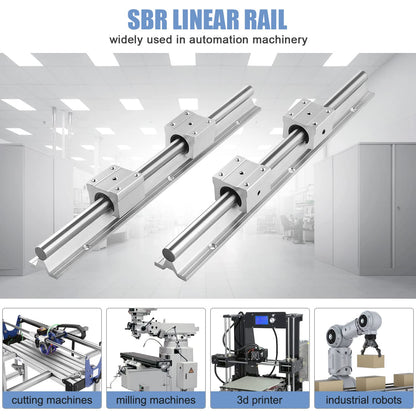 CNCMANS Linear Guide Rail 2 Pieces SBR20-800mm Stainless Steel Guide Rail with 4 Pieces SBR20UU Linear Bearing Block, CNC Parts for 3D Printer Stepper Motor (linear guide SBR20 800mm)