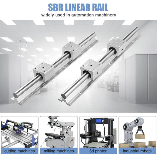 CNCMANS Linear Guide Rail 2 Pieces SBR20-800mm Stainless Steel Guide Rail with 4 Pieces SBR20UU Linear Bearing Block, CNC Parts for 3D Printer Stepper Motor (linear guide SBR20 800mm)