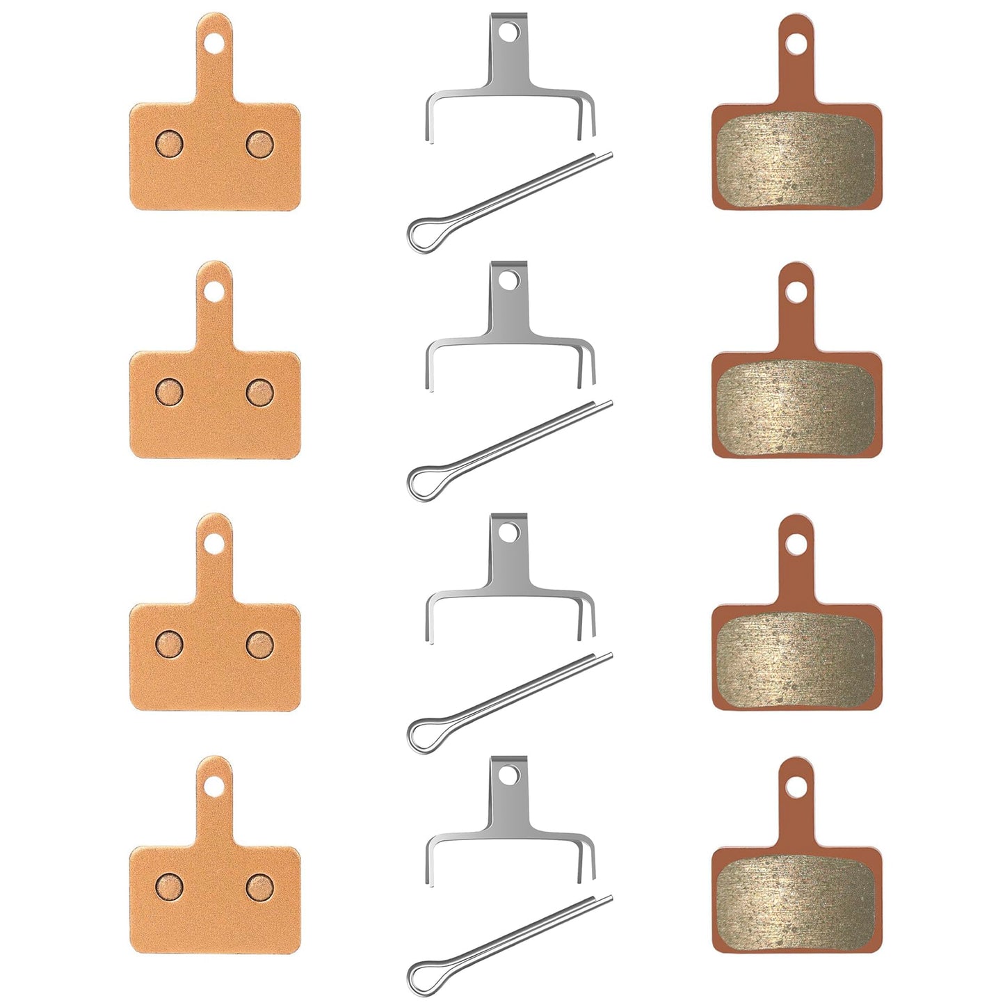 4 pairs of copper-based sintered MTB bike brake pads, suitable for ebikes, scooters, electric scooters, and electric bikes. Compatible with B01S Trp Tektro MT200 M355 M446 M315 M365.