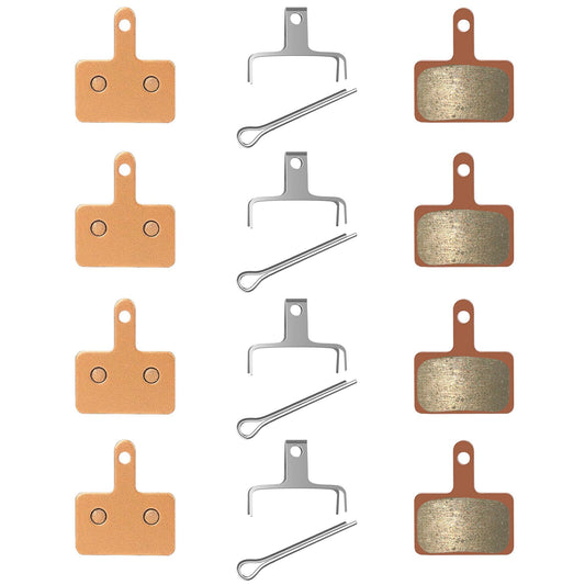 4 pairs of copper-based sintered MTB bike brake pads, suitable for ebikes, scooters, electric scooters, and electric bikes. Compatible with B01S Trp Tektro MT200 M355 M446 M315 M365.